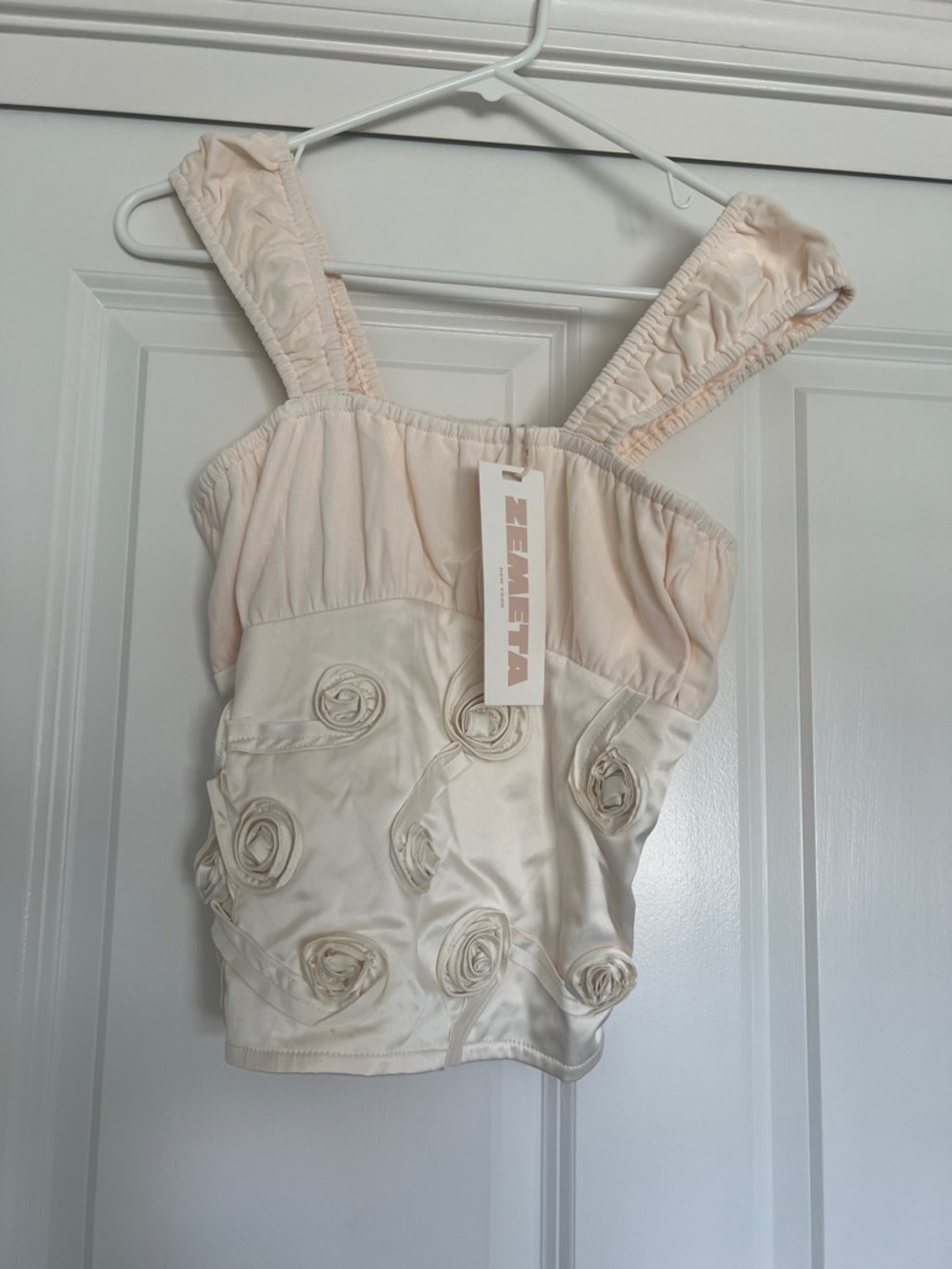 Lulu's Soft Cream Ribbed Lace-Trim Tank
